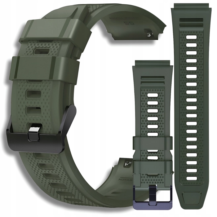 Pasek silikonowy do smartwatcha uniwersalny 22mm + teleskopy (Zielony)