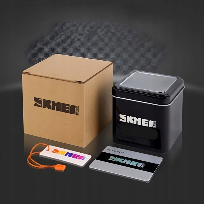 Zegarek męski na bransolecie SKMEI - elegancki z stoperem i datownikiem + Pudełko (Srebrno-biały)