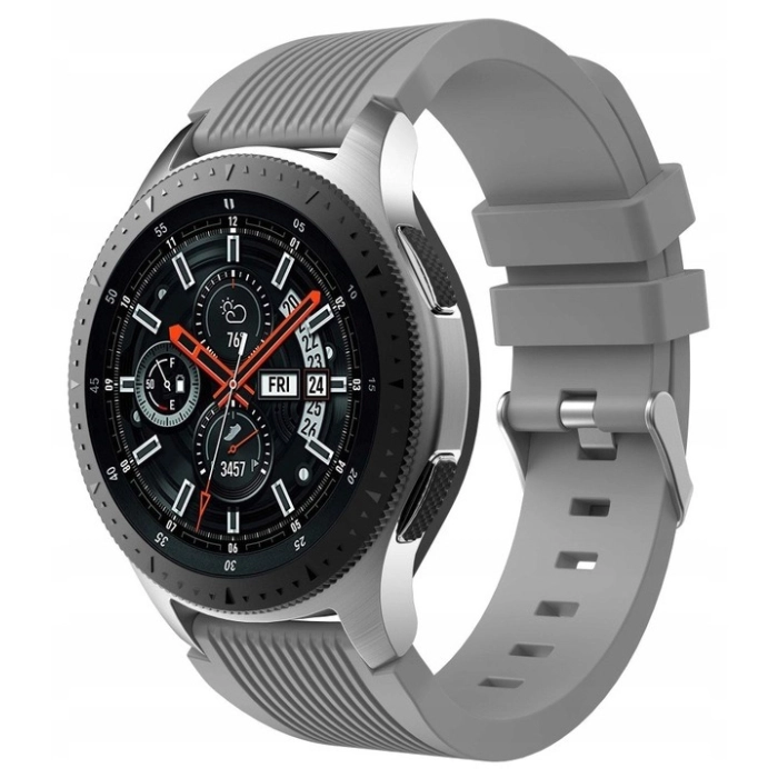 Pasek silikonowy Straight do smartwatcha uniwersalny 22mm + teleskopy (Szary)