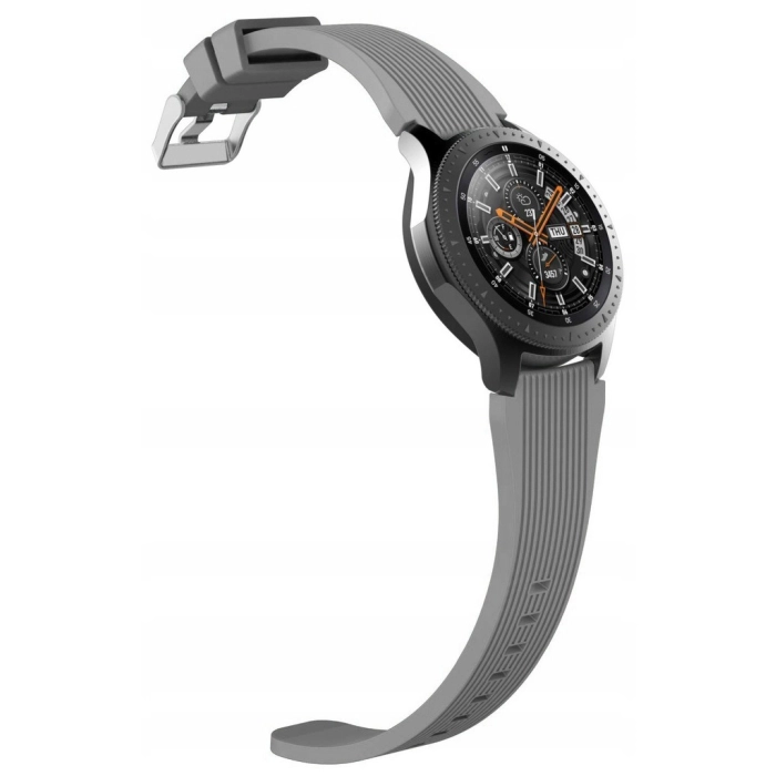 Pasek silikonowy Straight do smartwatcha uniwersalny 22mm + teleskopy (Szary)