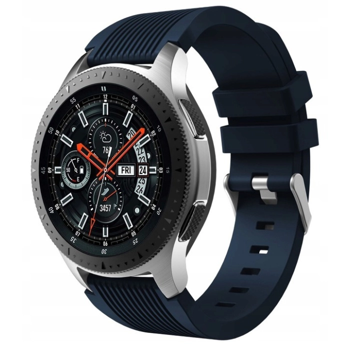 Pasek silikonowy Straight do smartwatcha uniwersalny 22mm + teleskopy (Granatowy)