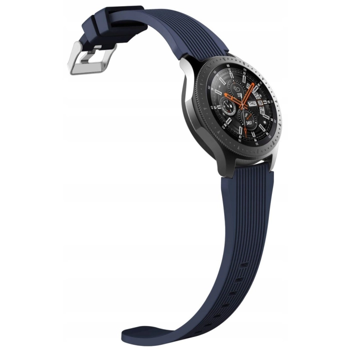 Pasek silikonowy Straight do smartwatcha uniwersalny 22mm + teleskopy (Granatowy)