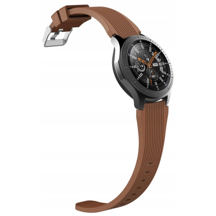Pasek silikonowy Straight do smartwatcha uniwersalny 22mm + teleskopy (Brązowy)