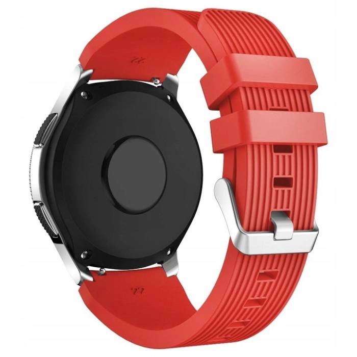 Pasek silikonowy Straight do smartwatcha uniwersalny 22mm + teleskopy (Czerwony)