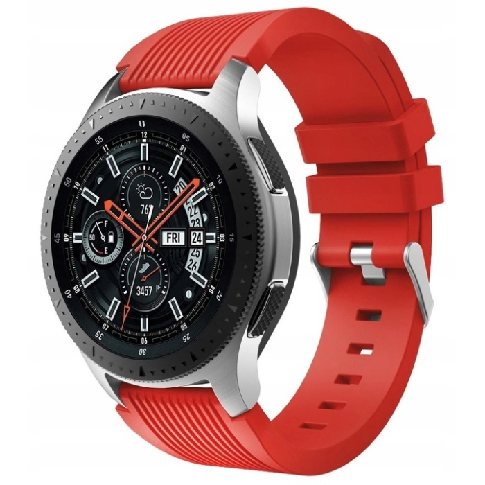 Pasek silikonowy Straight do smartwatcha uniwersalny 22mm + teleskopy (Czerwony)