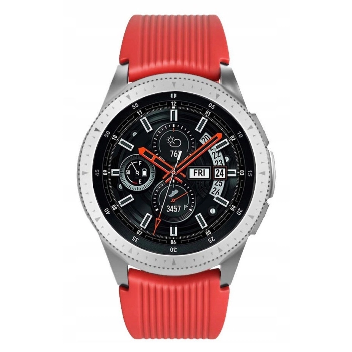 Pasek silikonowy Straight do smartwatcha uniwersalny 22mm + teleskopy (Czerwony)