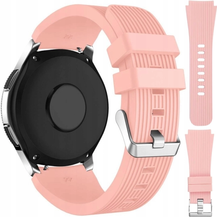 Pasek silikonowy Straight do smartwatcha uniwersalny 22mm + teleskopy (Różowy)
