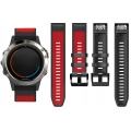 Pasek silikonowy Quickfit 26 mm do Garmin Fenix 3 HR 5X 6X 7X PRO SOLAR (Czerwony w środku)