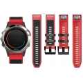 Pasek silikonowy Quickfit 26 mm do Garmin Fenix 3 HR 5X 6X 7X PRO SOLAR (Czarno-czerwony)
