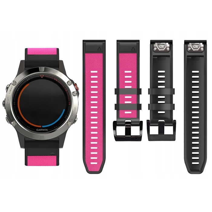 Pasek silikonowy Quickfit 26 mm do Garmin Fenix 3 HR 5X 6X 7X PRO SOLAR (Różowy)