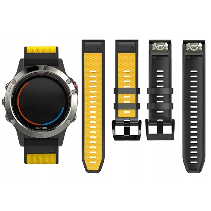 Pasek silikonowy Quickfit 26 mm do Garmin Fenix 3 HR 5X 6X 7X PRO SOLAR (Żółty)