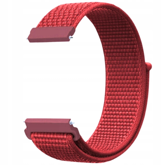 Pasek materiałowy, nylonowy do smartwatcha uniwersalny 22mm (Czerwony)