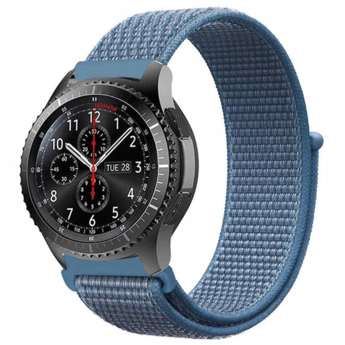 Pasek materiałowy, nylonowy do smartwatcha uniwersalny 22mm (Niebieski)