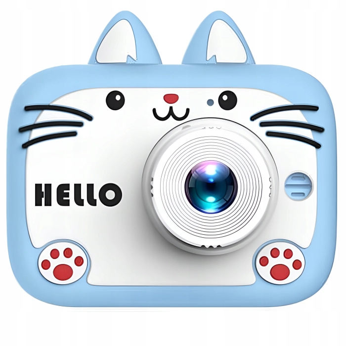 Aparat fotograficzny cyfrowy dla dzieci 40 mpx - Kotek Hello + Karta 32 GB (Różowy)