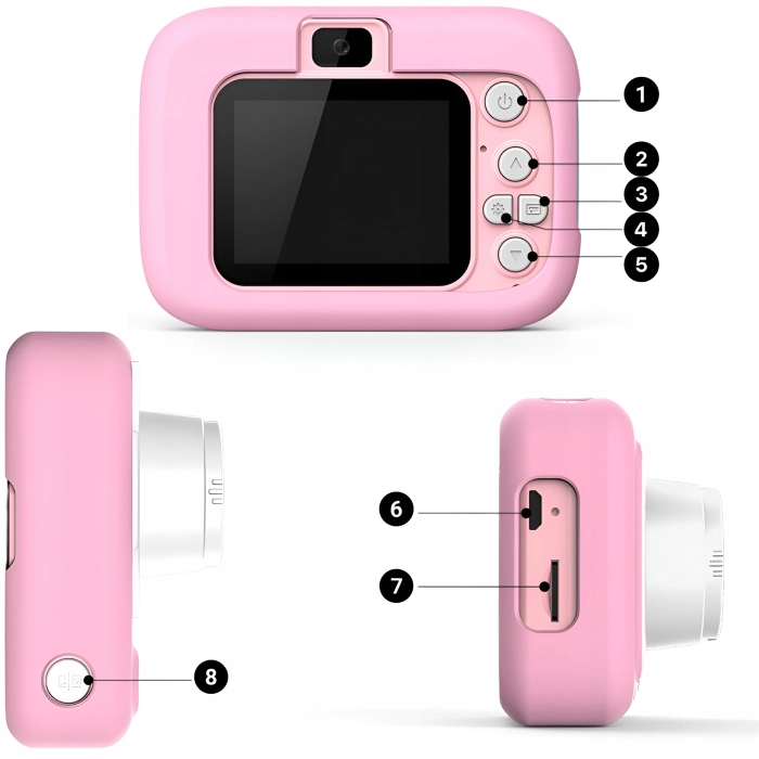 Aparat fotograficzny cyfrowy dla dzieci 40 mpx - Kotek Hello + Karta 32 GB (Różowy)