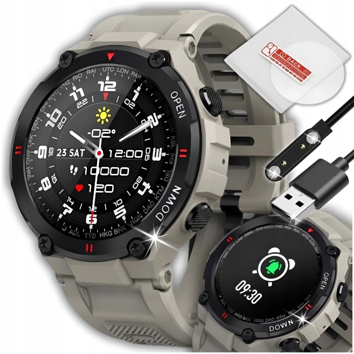 Smartwatch męski Z22 - zegarek militarny z możliwością prowadzeniem rozmów (Szary)