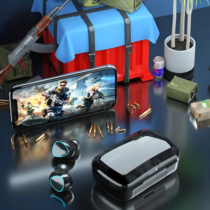 Słuchawki bezprzewodowe douszne z mikrofonem Z10 - sportowe gamingowe Bluetooth + Powerbank