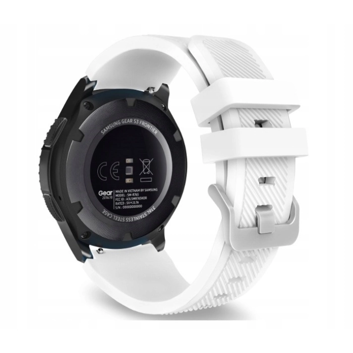 Pasek silikonowy Twill do smartwatcha uniwersalny 22mm + teleskopy (Biały)