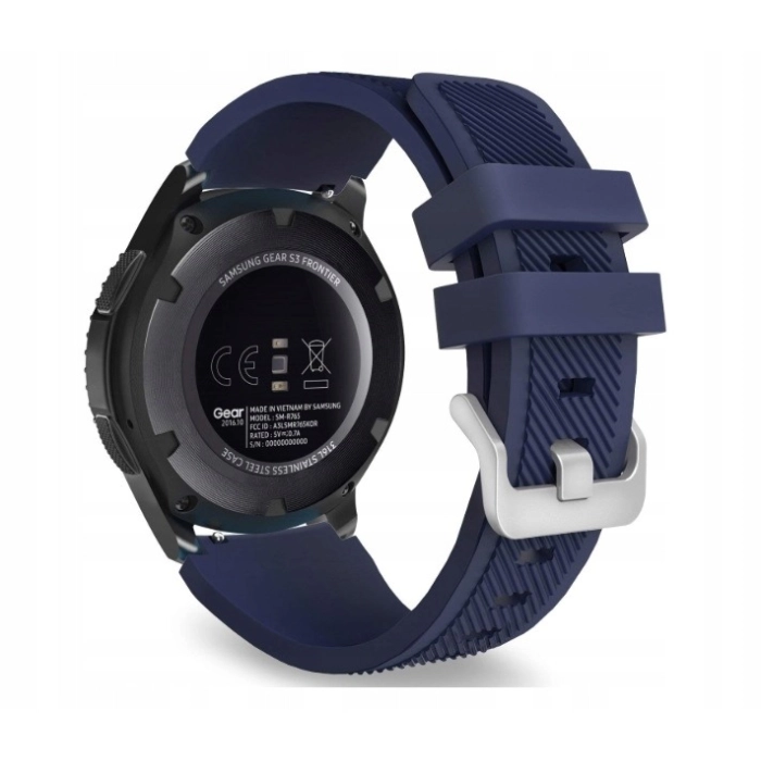 Pasek silikonowy Twill do smartwatcha uniwersalny 22mm + teleskopy (Granatowy)