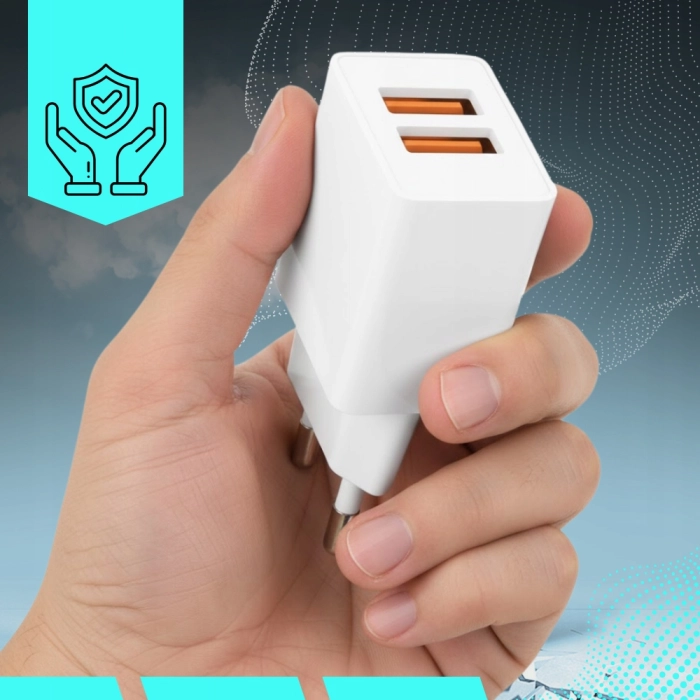 Ładowarka sieciowa 2x USB 2.1A 10W – szybka kostka zasilająca do telefonu i urządzeń mobilnych