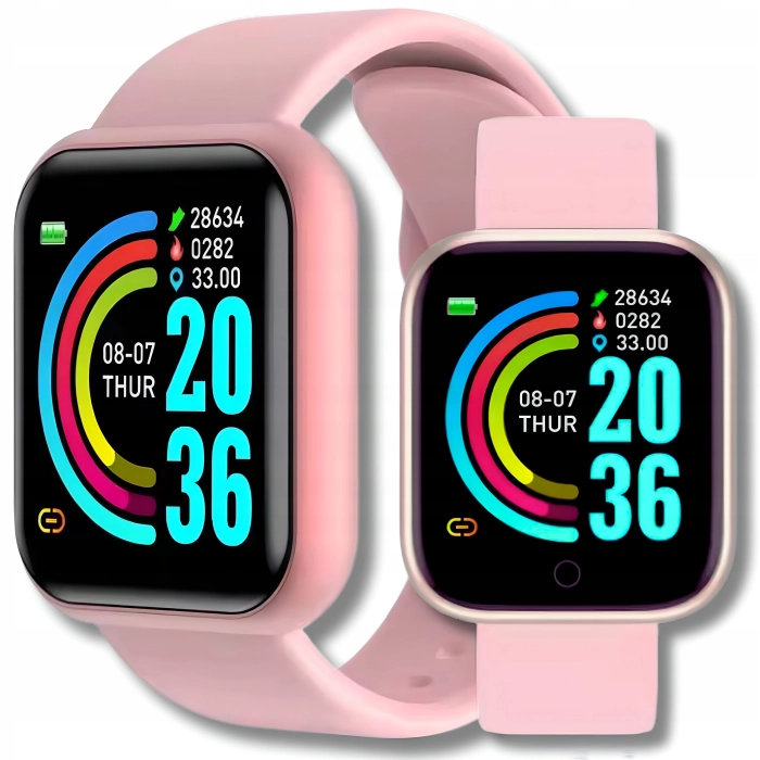 Smartwatch męski, damski Z20 - zegarek sportowy z pomiarem pulsu, kroków (Różowy)