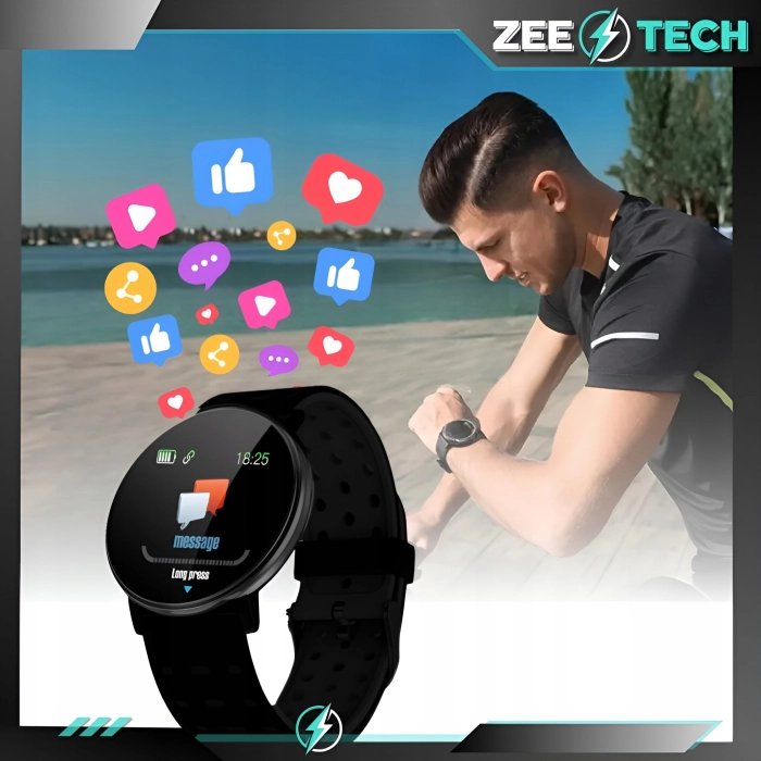 Smartwatch męski, damski Z119 - zegarek sportowy z pomiarem pulsu, kroków (Czerwony)