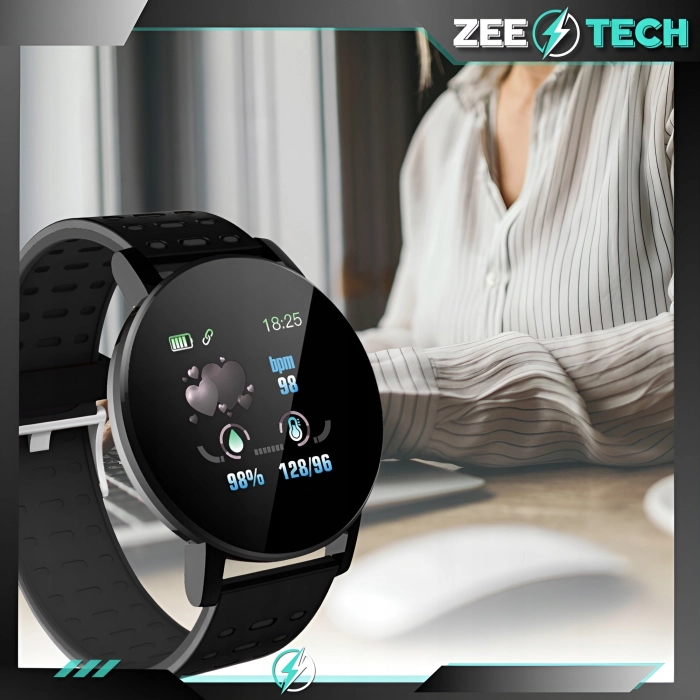 Smartwatch męski, damski Z119 - zegarek sportowy z pomiarem pulsu, kroków (Czerwony)