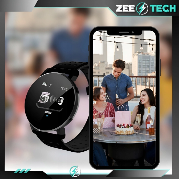 Smartwatch męski, damski Z119 - zegarek sportowy z pomiarem pulsu, kroków (Niebieski)