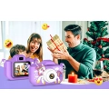 Aparat fotograficzny cyfrowy dla dzieci 40 mpx - Jednorożec + Karta 32 GB (Fioletowy)