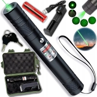 Wskaźnik laserowy Zielony - Laser, Pointer, duży zasięg + Bateria + Ładowarka + Pudełko