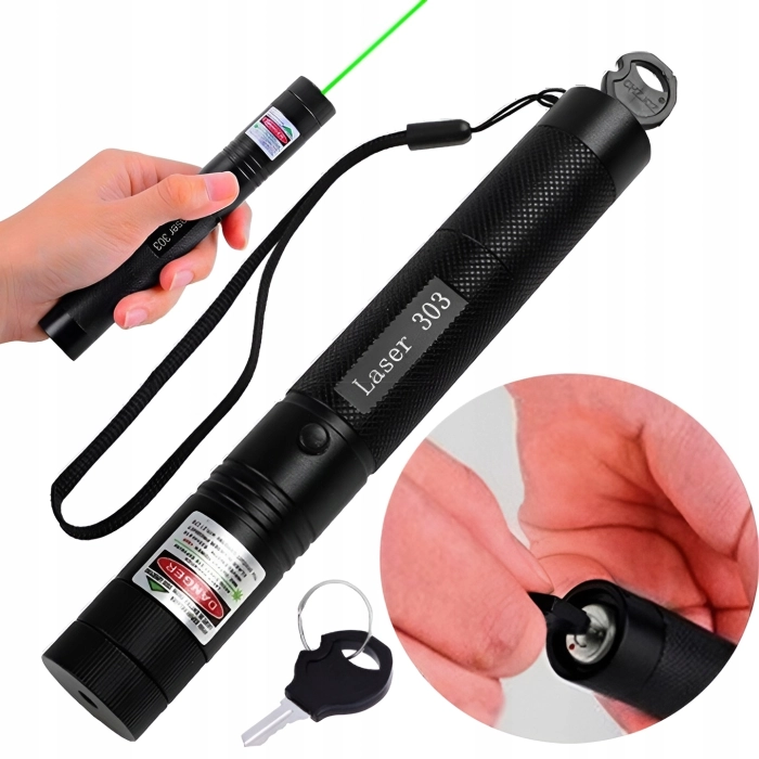 Wskaźnik laserowy Zielony - Laser, Pointer, duży zasięg + Bateria + Ładowarka + Pudełko
