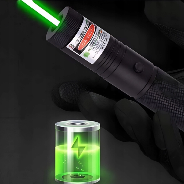 Wskaźnik laserowy Zielony - Laser, Pointer, duży zasięg + Bateria + Ładowarka + Pudełko