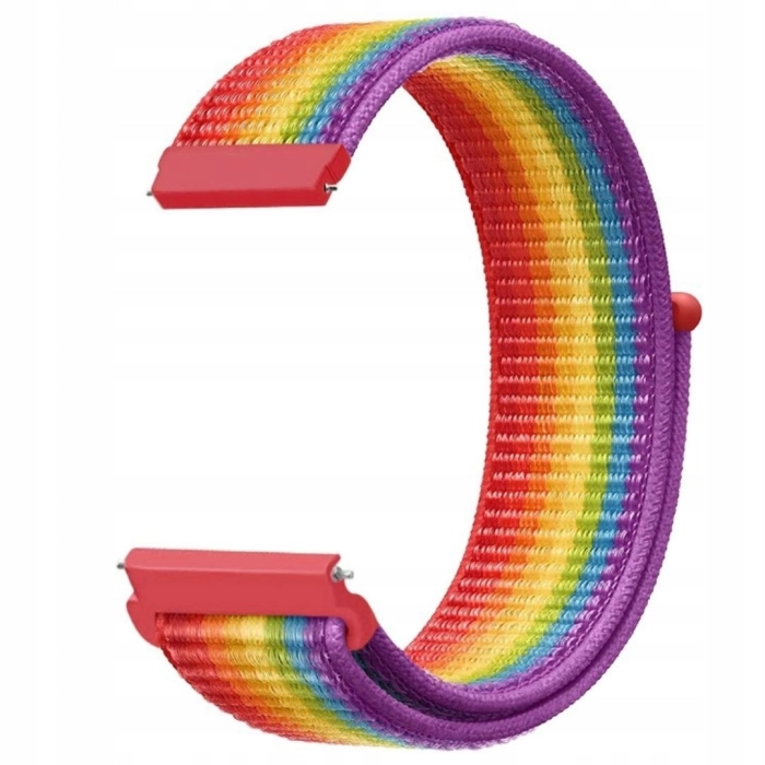 Pasek materiałowy, nylonowy do smartwatcha uniwersalny 22mm (Tęczowy)