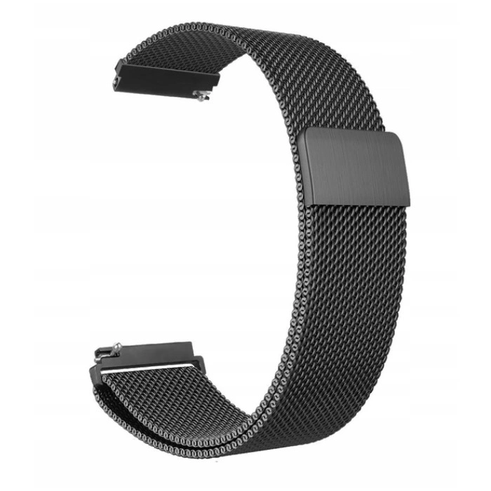 Pasek Bransoleta mesh uniwersalna do smartwatcha 20mm + teleskopy (Czarna)