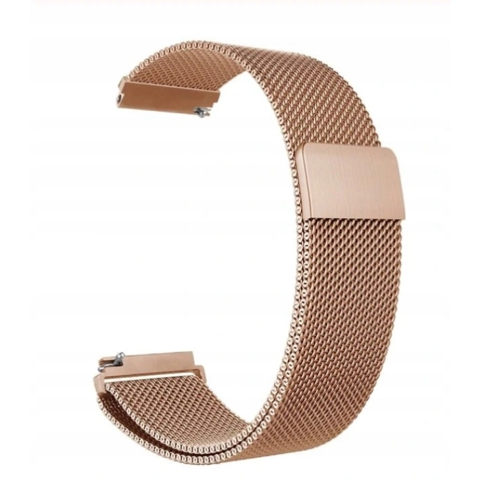 Pasek Bransoleta mesh uniwersalna do smartwatcha 22mm + teleskopy (Różowe złoto)