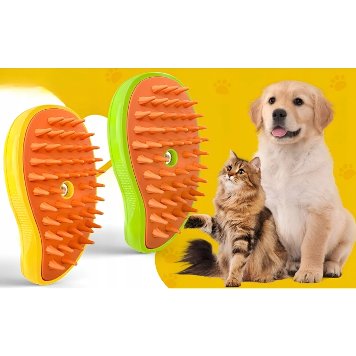 Szczotka parowa dla kota, psa - grzebień do czyszczenia zwierząt (Zielona)