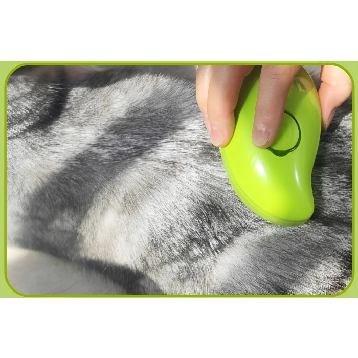 Szczotka parowa dla kota, psa - grzebień do czyszczenia zwierząt (Zielona)