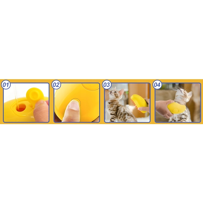 Szczotka parowa dla kota, psa - grzebień do czyszczenia zwierząt (Zielona)