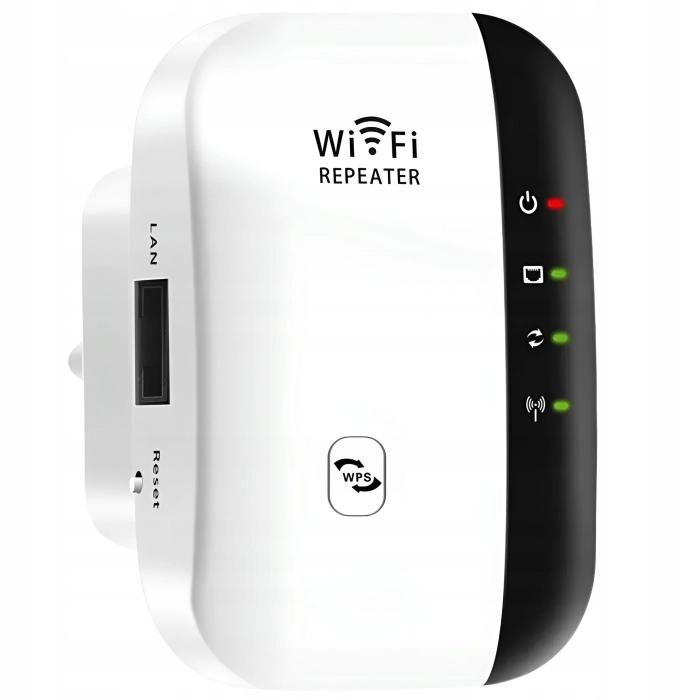 Wzmacniacz sygnału WiFi 300 mb/s + repeater z mocnym zasięgiem (2 tryby + WPS)