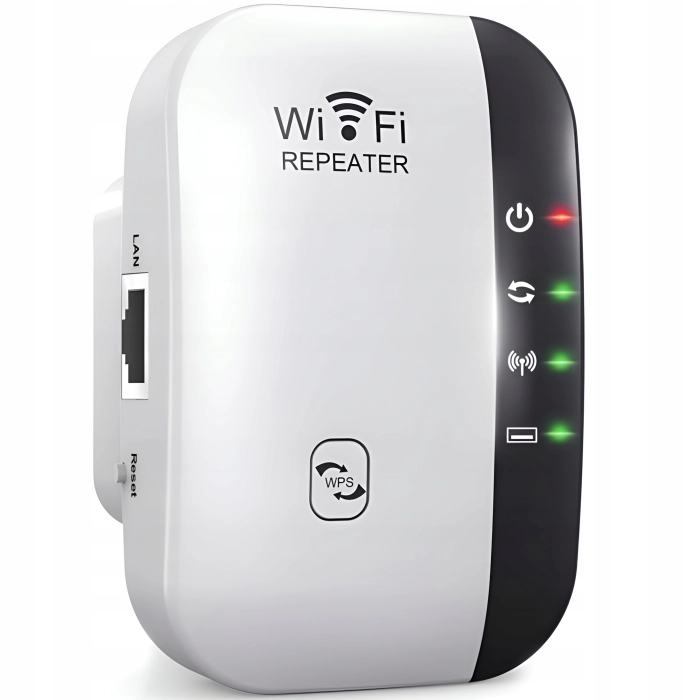 Wzmacniacz sygnału WiFi 300 mb/s + repeater z mocnym zasięgiem (2 tryby + WPS)
