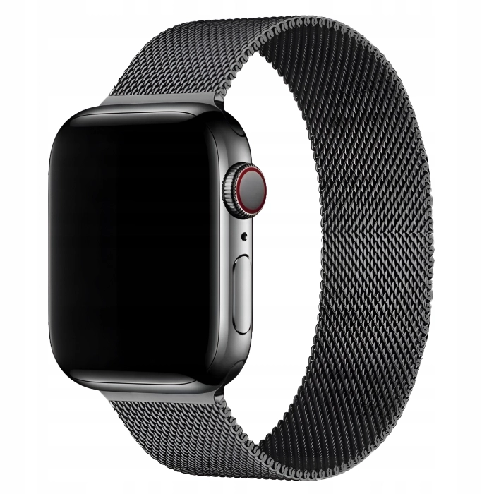 Pasek Bransoleta mesh do Apple Watch 1/2/3/4/5/6/7/8/9/SE 42mm 44mm 45mm 49mm (Czarny)