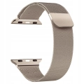 Pasek Bransoleta mesh do Apple Watch 1/2/3/4/5/6/7/8/9/SE 42mm 44mm 45mm 49mm (Beżowy)