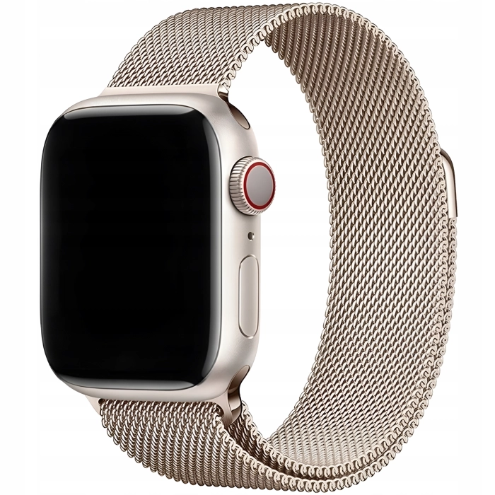 Pasek Bransoleta mesh do Apple Watch 1/2/3/4/5/6/7/8/9/SE 42mm 44mm 45mm 49mm (Beżowy)