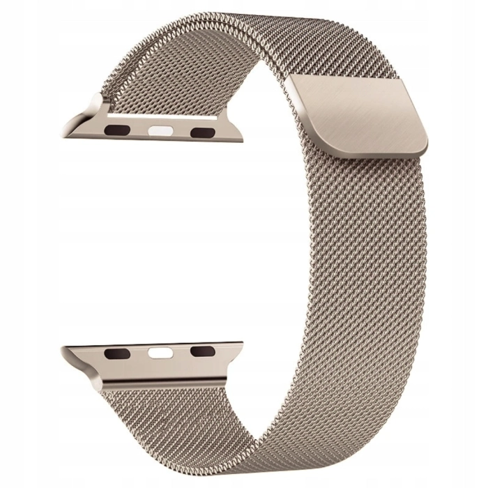 Pasek Bransoleta mesh do Apple Watch 1/2/3/4/5/6/7/8/9/SE 42mm 44mm 45mm 49mm (Beżowy)