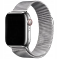 Pasek Bransoleta mesh do Apple Watch 1/2/3/4/5/6/7/8/9/SE 42mm 44mm 45mm 49mm (Srebrny)