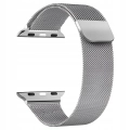 Pasek Bransoleta mesh do Apple Watch 1/2/3/4/5/6/7/8/9/SE 42mm 44mm 45mm 49mm (Srebrny)