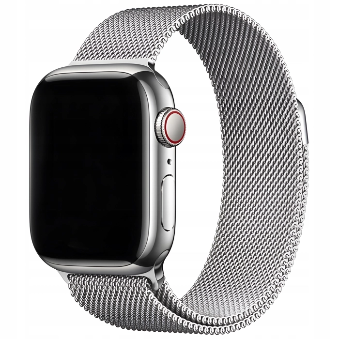 Pasek Bransoleta mesh do Apple Watch 1/2/3/4/5/6/7/8/9/SE 42mm 44mm 45mm 49mm (Srebrny)