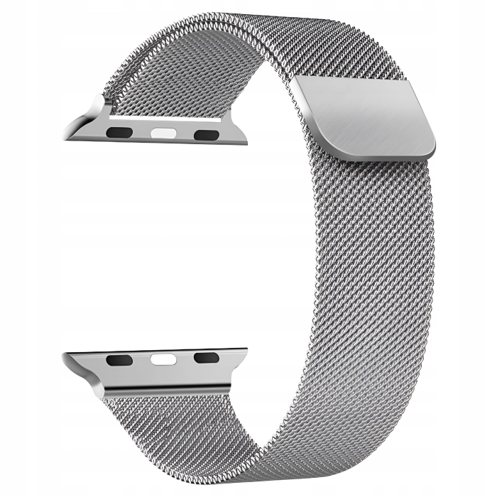 Pasek Bransoleta mesh do Apple Watch 1/2/3/4/5/6/7/8/9/SE 42mm 44mm 45mm 49mm (Srebrny)