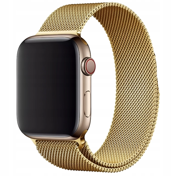 Pasek Bransoleta mesh do Apple Watch 1/2/3/4/5/6/7/8/9/SE 42mm 44mm 45mm 49mm (Złoty)