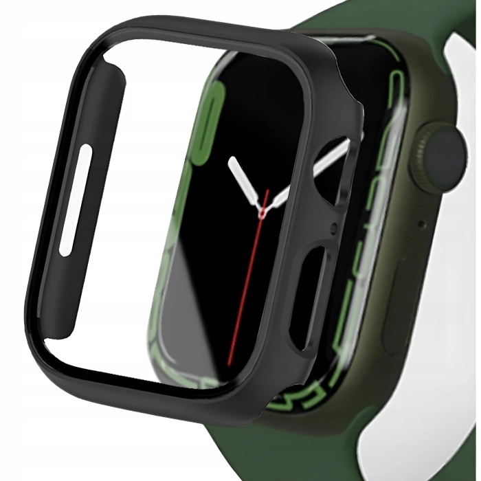 Etui + szkło do Apple Watch 7/8/9 41mm - Odporny case (Czarne)